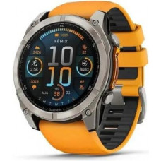 Смарт-часы Garmin Fenix 8 51mm AMOLED Sapphire Titanium w. Spark Orange/Graphite Silicone Band (010-02905-10/11/53)