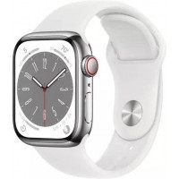Смарт-часы Apple Watch Series 8 GPS + Cellular 45mm Silver Aluminum Case with White S. Band (MP4J3)