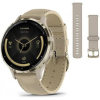 Смарт-часы Garmin Venu 3S Soft Gold S. Steel Bezel w. French Gray Case and Leather Band (010-02785-55)