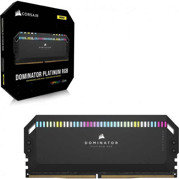 Пам'ять для настільних комп'ютерів Corsair 64 GB (2x32GB) DDR5 6000 MHz DOMINATOR PLATINUM RGB (CMT64GX5M2B6000Z30)