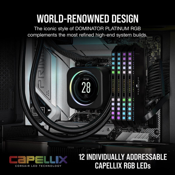 Пам'ять для настільних комп'ютерів Corsair 64 GB (2x32GB) DDR5 6000 MHz DOMINATOR PLATINUM RGB (CMT64GX5M2B6000Z30)