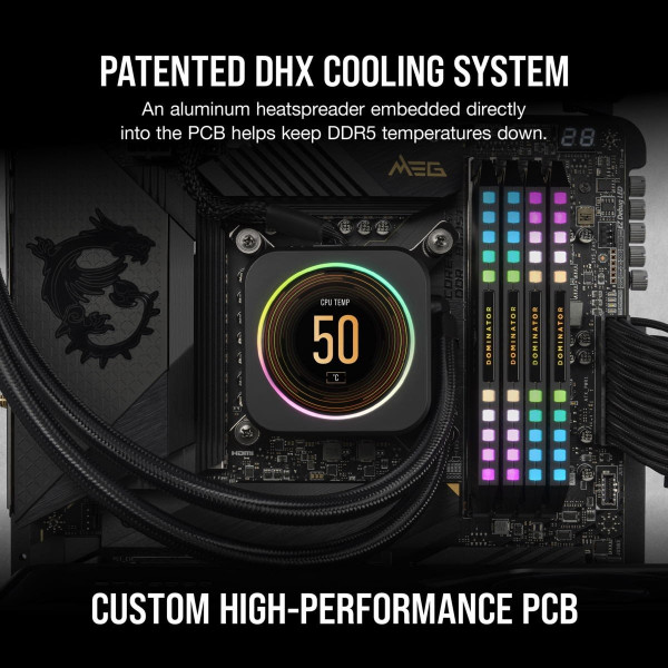 Пам'ять для настільних комп'ютерів Corsair 64 GB (2x32GB) DDR5 6000 MHz DOMINATOR PLATINUM RGB (CMT64GX5M2B6000Z30)