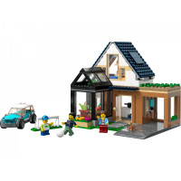 Блоковый конструктор LEGO City Семейный дом и электромобиль (60398)